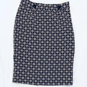 Vertigo Paris black white graphic print pencil skirt Women's Extra Small office